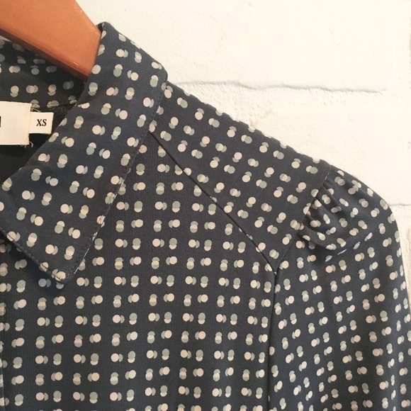 ANTHROPOLOGIE x Indie and Cold Shirt Dress Mini Long sleeve Retro Gray Cream XS - Picture 14 of 16